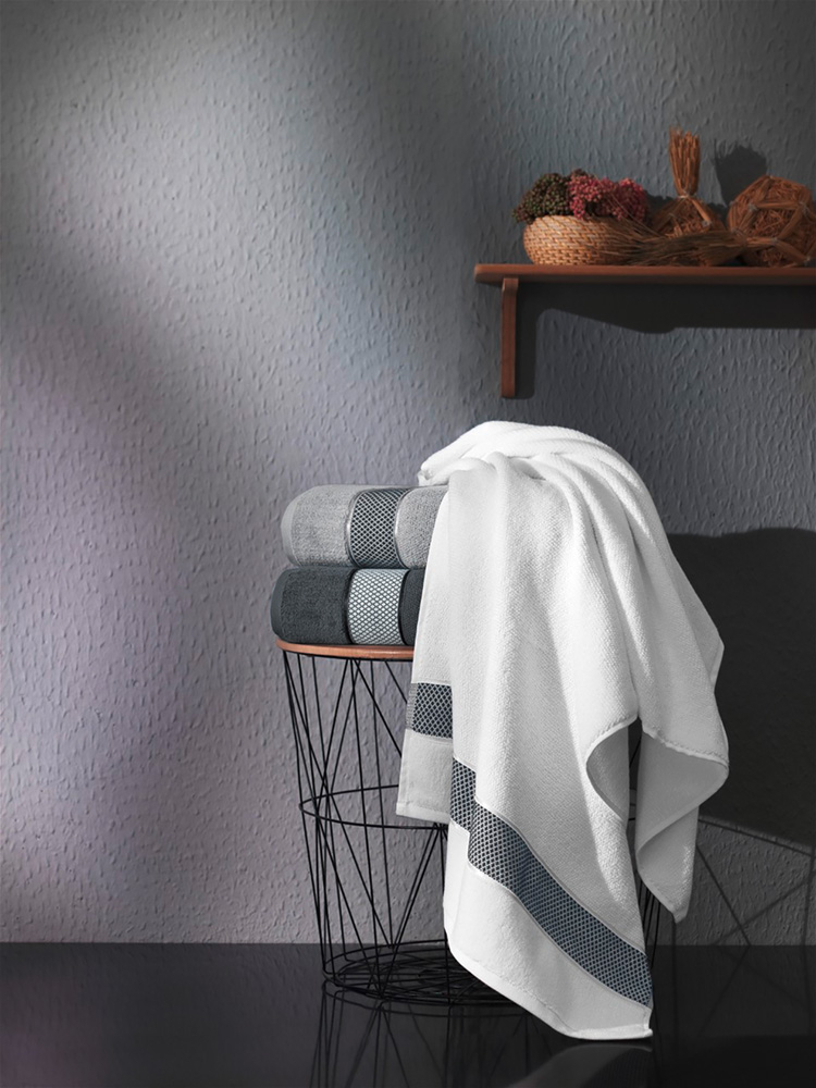 Πετσέτα Μπάνιου Arten Silver Guy Laroche 70x140 1 Πετσέτα Μπάνιου Arten Silver 70x140